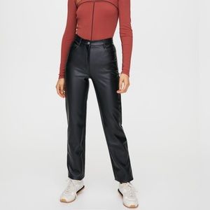 Aritzia Melina Black Vegan Leather pants. Size 2.